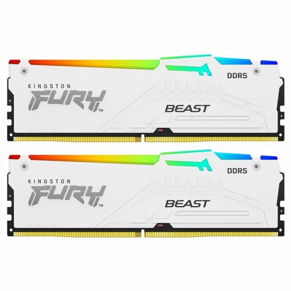 Memoria RAM Kingston Fury Beast DDR5 32GB (2x16GB) 6000MHz RGB - Blanco (KF560C36BWE2AK2-32)