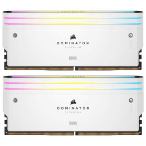 Memoria RAM Corsair Dominator Titanium DDR5 64GB (2x32GB) 6400MHz RGB - Blanco (CMP64GX5M2B6400C32W)