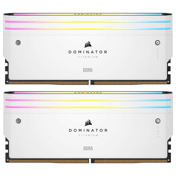 Memoria RAM Corsair Dominator Titanium DDR5 64GB (2x32GB) 6400MHz RGB - Blanco (CMP64GX5M2B6400C32W)