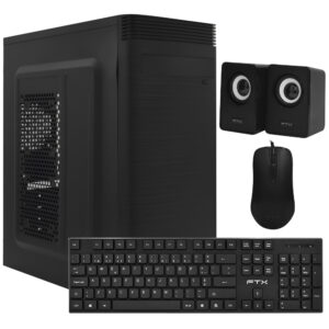 Gabinete Kit FTX 3133 Fuente 500W Speaker Mouse Teclado Español Negro