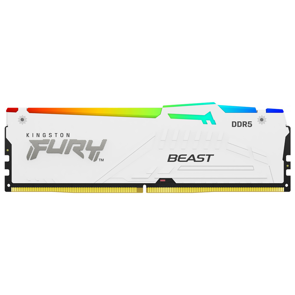 Memoria RAM Kingston Fury Beast DDR5 16GB 5200MHz RGB - Blanco (KF552C40BWA-16)