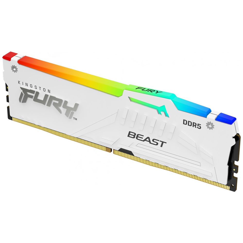 Memoria RAM Kingston Fury Beast DDR5 16GB 5200MHz RGB - Blanco (KF552C40BWA-16)
