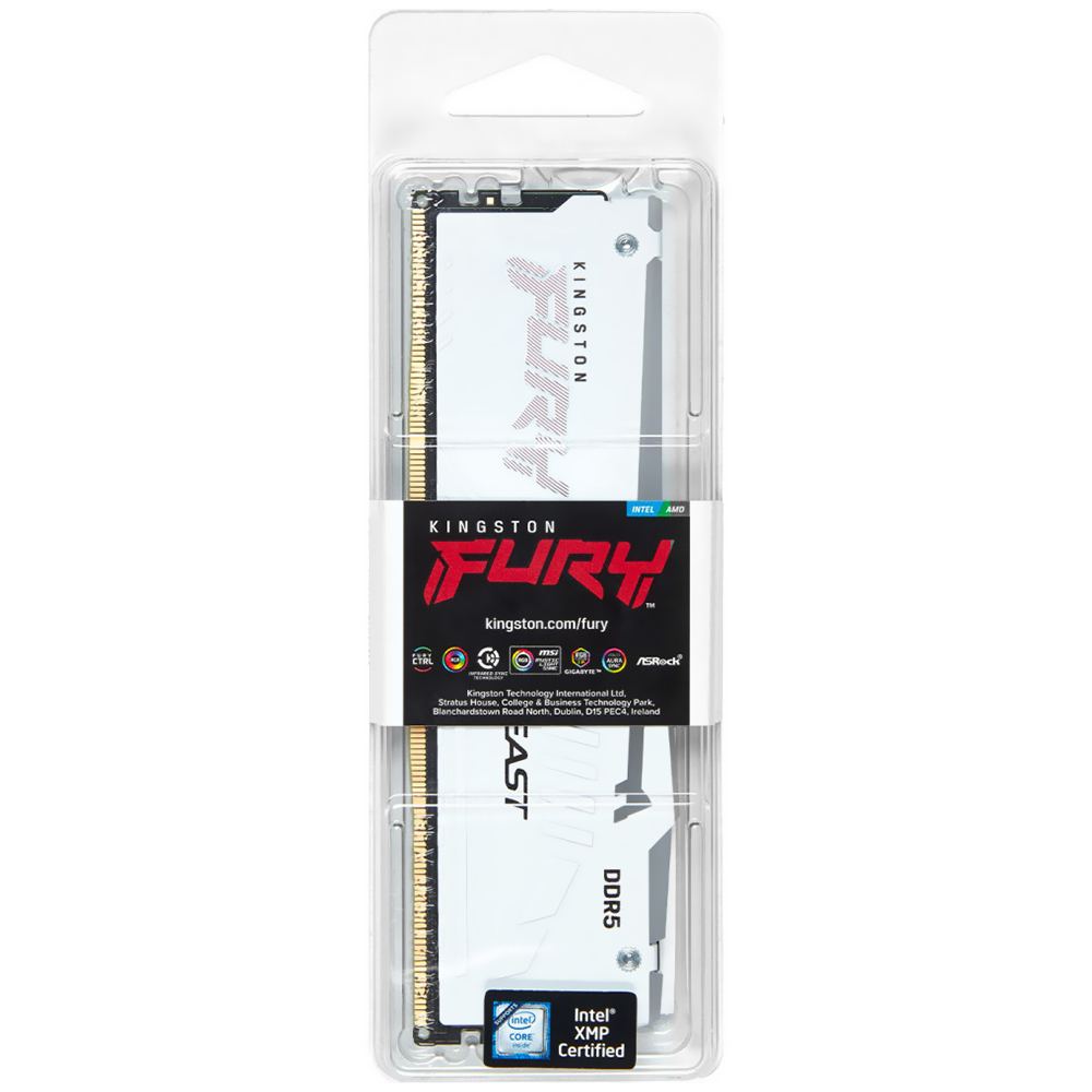 Memoria RAM Kingston Fury Beast DDR5 16GB 5200MHz RGB - Blanco (KF552C40BWA-16)