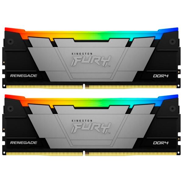 Memoria RAM Kingston Fury Renegade DDR4 32GB (2x16GB) 3200MHz RGB - Negro / Gris (KF432C16RB12AK2/32)
