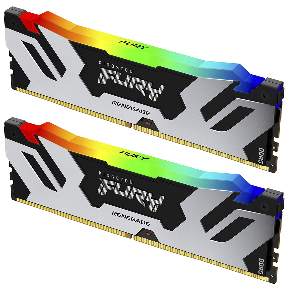 Memoria RAM Kingston Fury Renegade DDR5 96GB (2x48GB) 6000MHz RGB - Negro / Plata (KF560C32RSAK2-96)