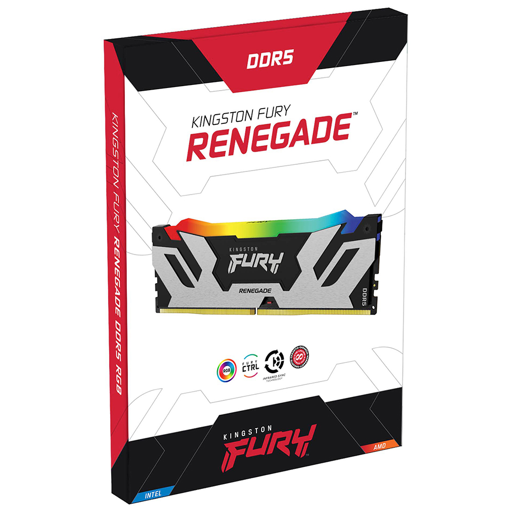 Memoria RAM Kingston Fury Renegade DDR5 96GB (2x48GB) 6000MHz RGB - Negro / Plata (KF560C32RSAK2-96)