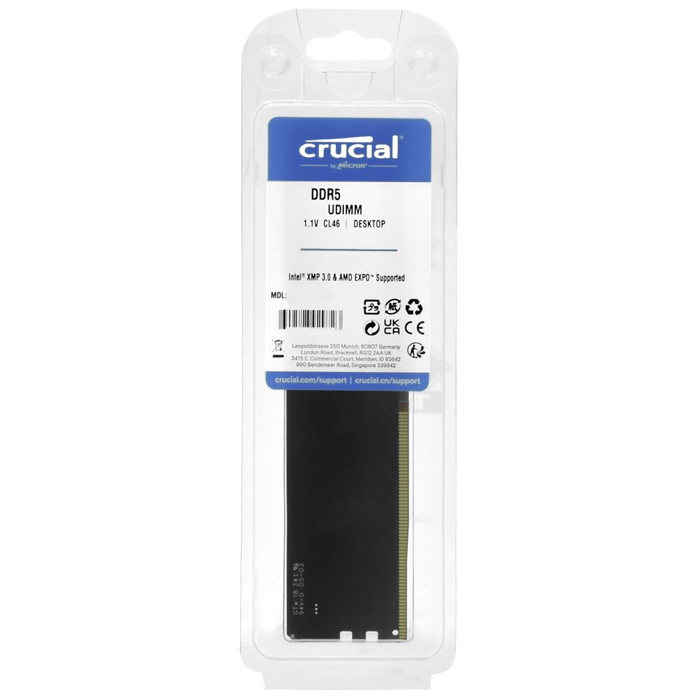 Memoria RAM Crucial DDR5 32GB 5600MHz CT32G56C46U5