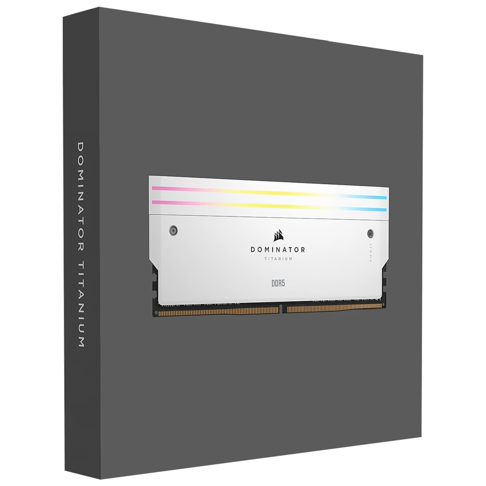 Memoria RAM Corsair Dominator Titanium DDR5 48GB (2x24GB) 7200MHz RGB - Blanco (CMP48GX5M2X7200C36W)