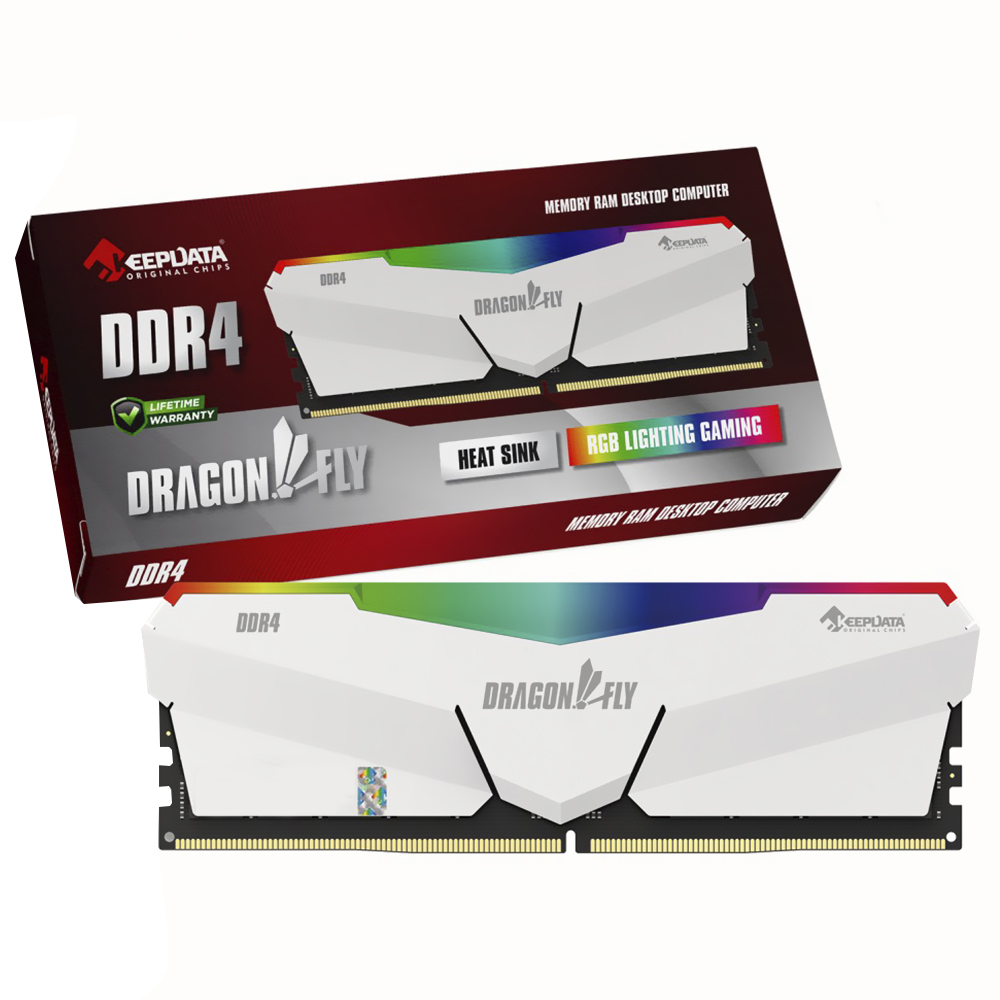 Memoria RAM Keepdata Dragonfly DDR4 8GB 3600MHz Blanco (KDHRGB36C18W/8G)