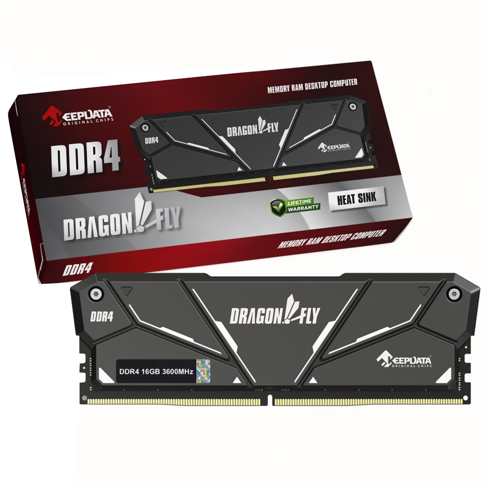 Memoria RAM Keepdata Dragonfly DDR4 16GB 3600MHz Negro (KDH36C18B/16G)