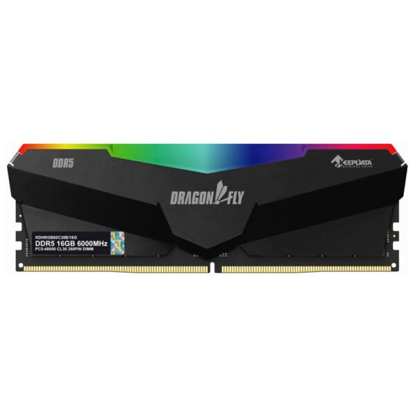Memoria RAM Keepdata Dragonfly DDR5 16GB 6000MHz RGB - Negro (KDHRGB60C38B/16G)