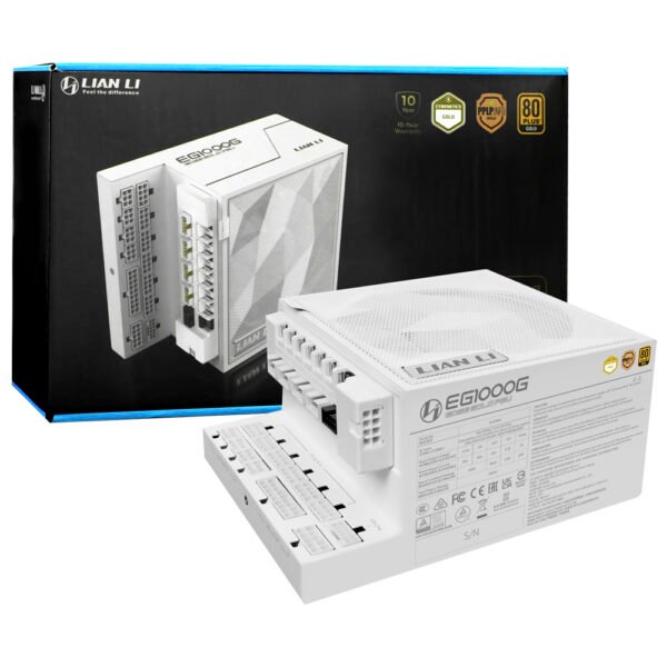 Fuente de Alimentación Lian Li EG1000G 1000W ATX Modular 80 Plus Gold Blanco