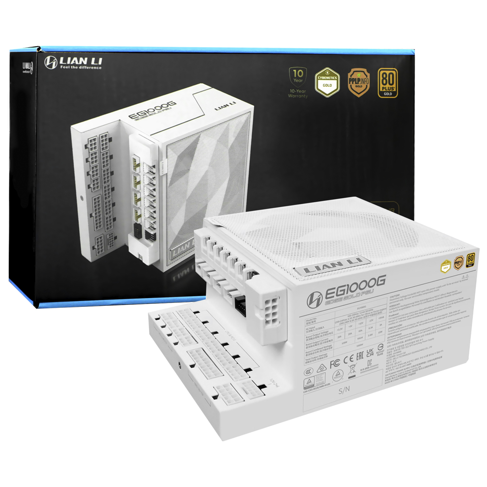 Fuente de Alimentación Lian Li EG1000G 1000W ATX Modular 80 Plus Gold Blanco