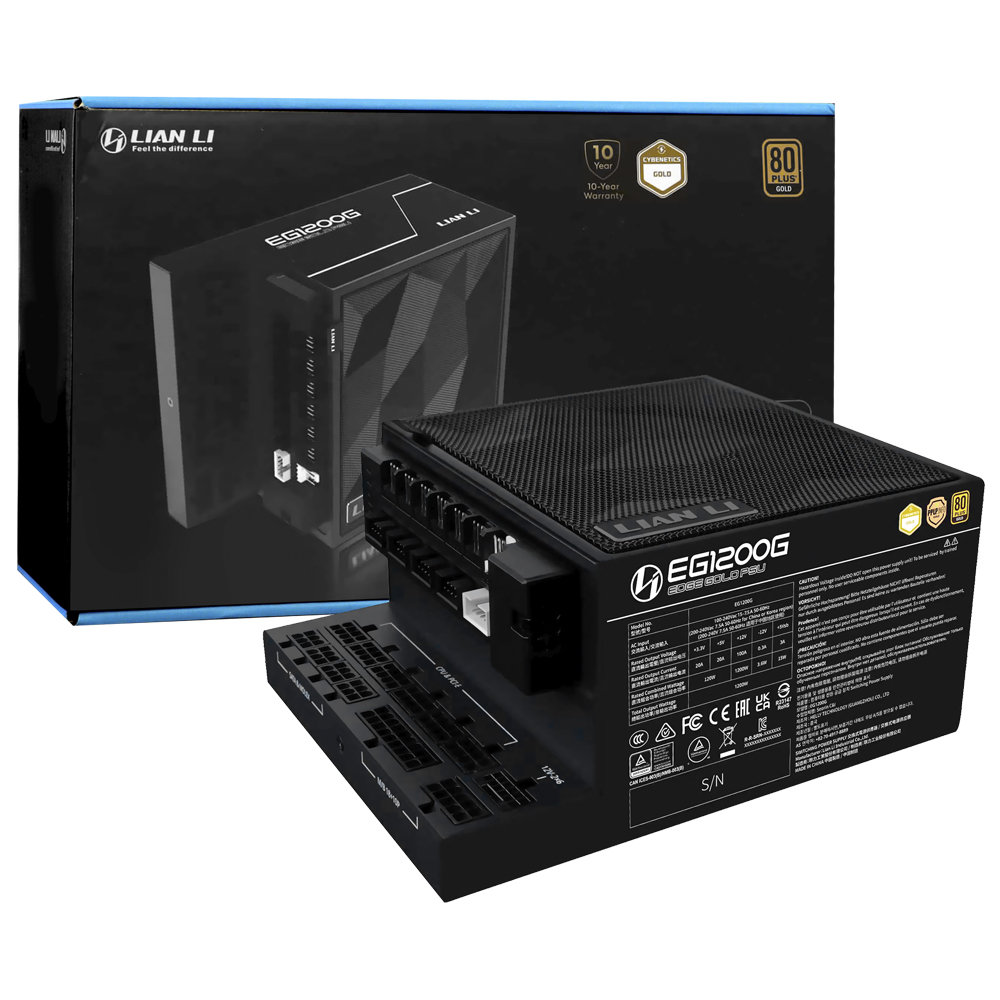 Fuente de Alimentación Lian Li EG1200G 1200W ATX Moudular 80 Plus Gold Negro
