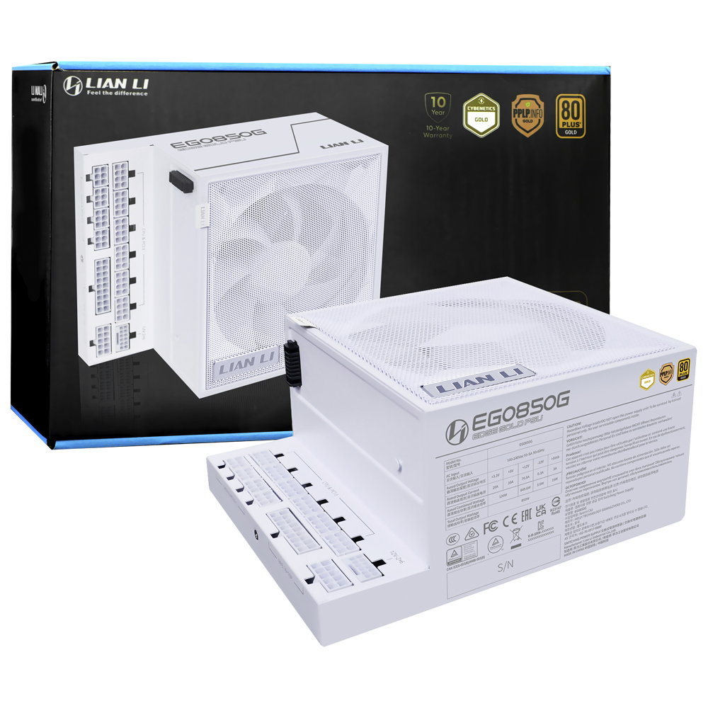Fuente de Alimentación Lian Li EGO850G 850W ATX Modular 80 Plus Gold Blanco