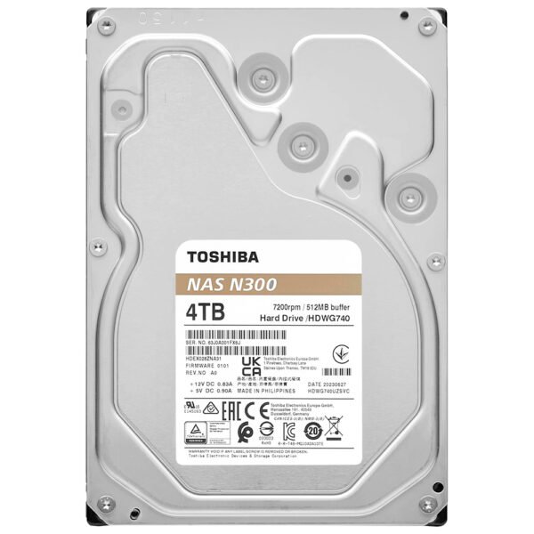HDD Toshiba 4 TB N300 NAS 3.5" SATA 3 7200RPM - HDWG740XZSTC