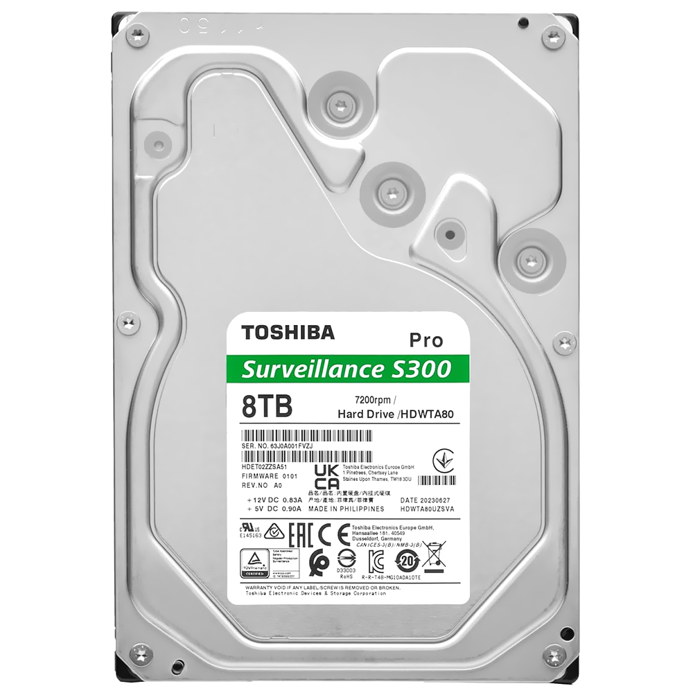 HDD Toshiba 8TB S300 Pro Surveillance 3.5" SATA 3 7200RPM HDDWTA80UZSVAR