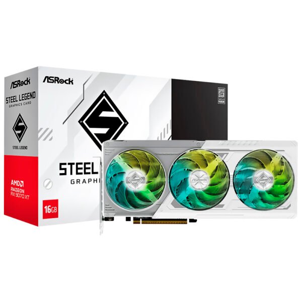 Tarjeta Gráfica ASROCK Steel Legend 16 GB Radeon RX 9070 XT GDDR6-90-GA5DZZ-00UANZ