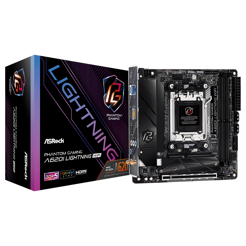 Placa Madre ASRock A620I Lightning Wi-Fi Socket AM5 DDR5