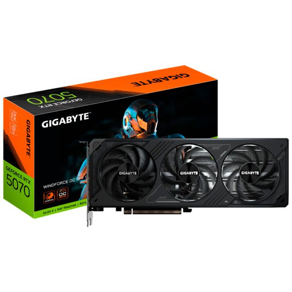 Tarjeta Gráfica GIGABYTE Windforce OC Sff 12 GB GeForce RTX 5070 GDDR7-GV-N5070WF3OC-12GD