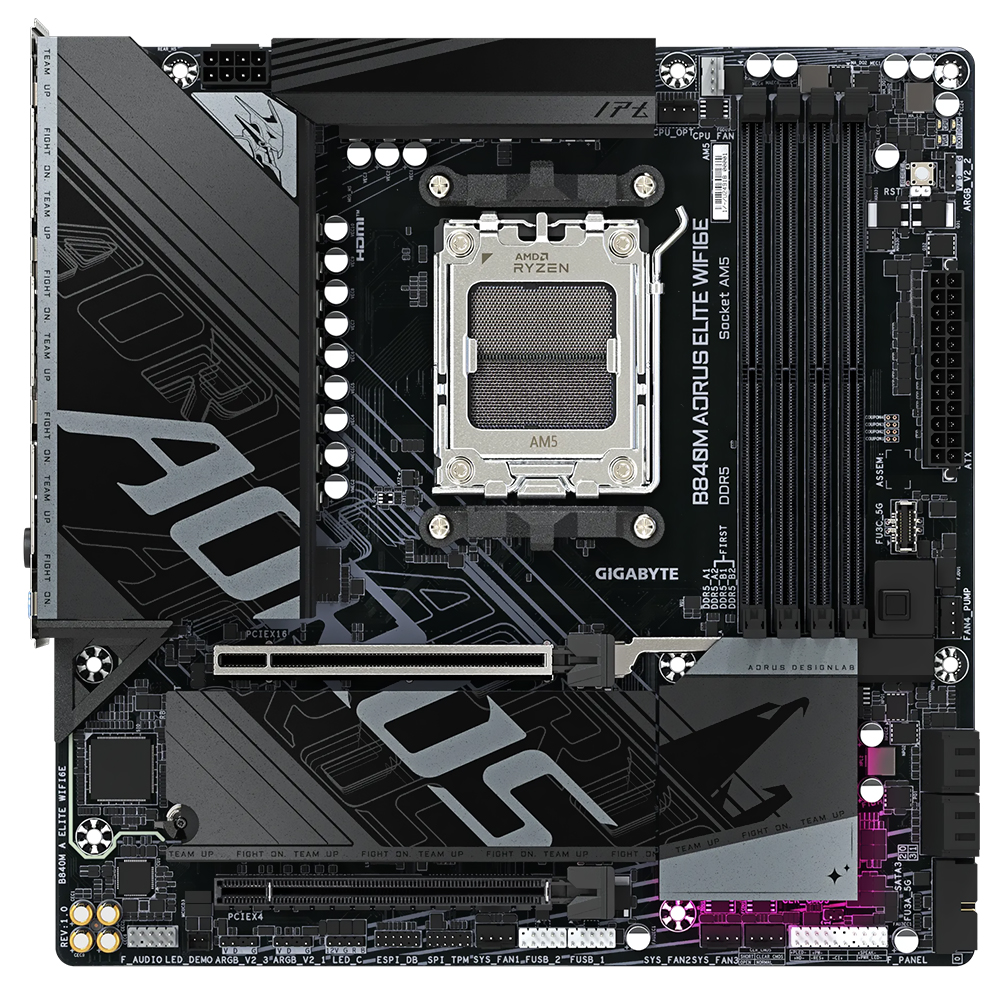 Placa Madre Gigabyte B840M AORUS Elite Wi-Fi 6E Socket AM5 DDR5