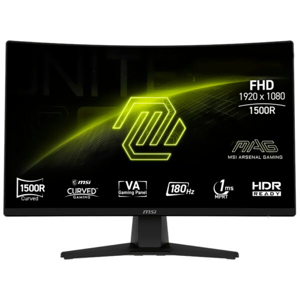 Monitor Gamer MSI Mag 242C 23.6" Full HD Curvo VA 180HZ 1MS-NEGRO