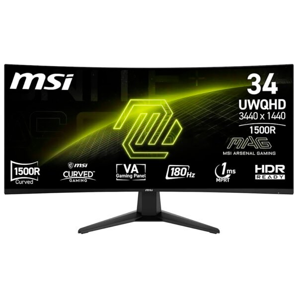 Monitor Gamer MSI Mag 346CQ 34" Uwqhd Curvo VA 180HZ 1MS-NEGRO