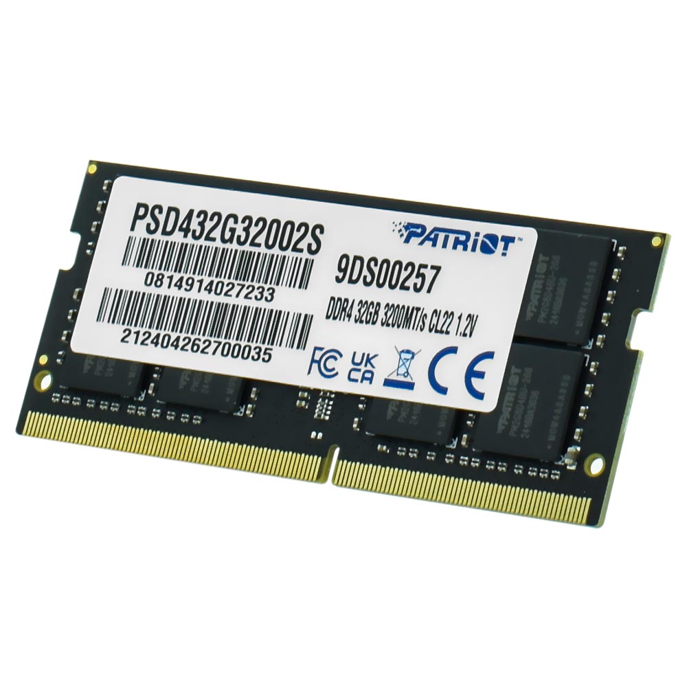 Memoria RAM Notebook Patriot Signature DDR4 32GB 3200MHz Negro (PSD432G32002S)