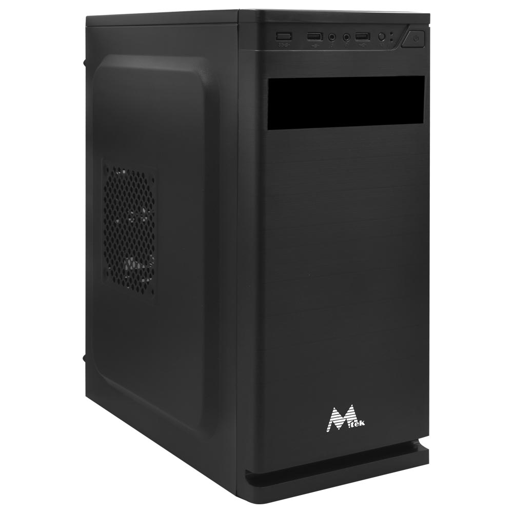 Gabinete Kit Mtek DK01 Fuente 500W Speaker Mouse Teclado español Negro
