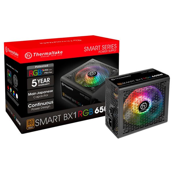 Fuente de Alimentación Thermaltake Smart Series BX1 650W ATX No Modular 80 Plus Bronze RGB