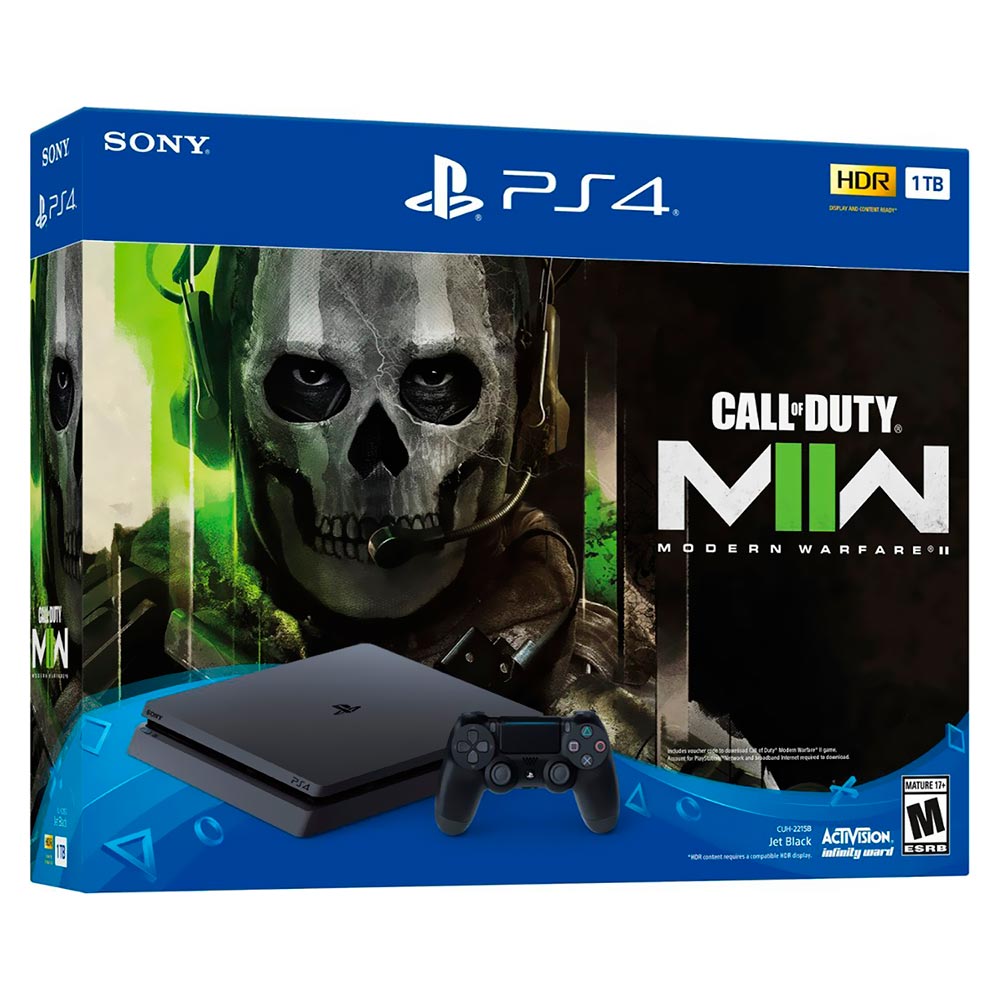 Consola Sony PlayStation 4 Slim CUH-2215B 1TB Bivolt Negro + Juego Call Of Duty Modern Warfare II (Americano)