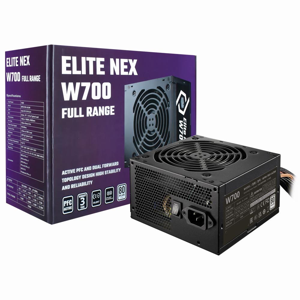 Fuente de Alimentación Cooler Master Elite Nex W700 700W ATX No Modular - MPW-7001-ACAW-BUS