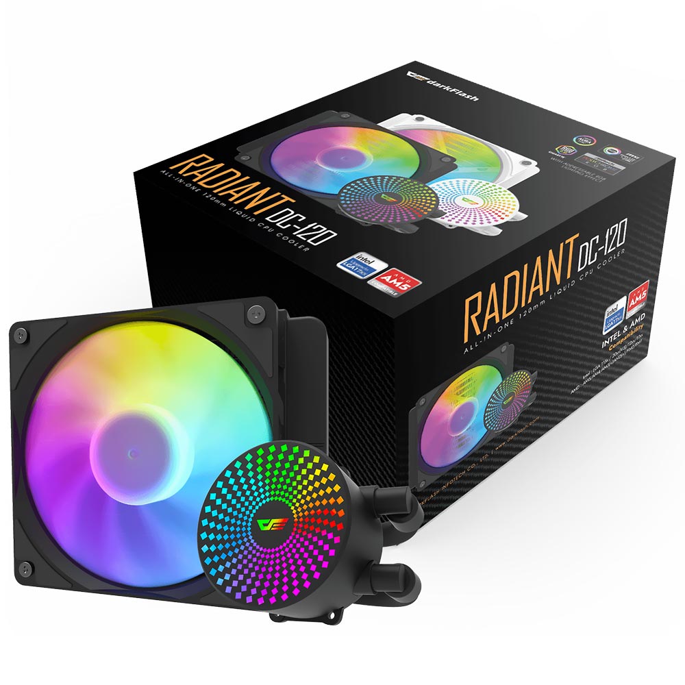 Water Cooler Para Procesador darkFlash Radiant DC-120 120MM ARGB - Negro