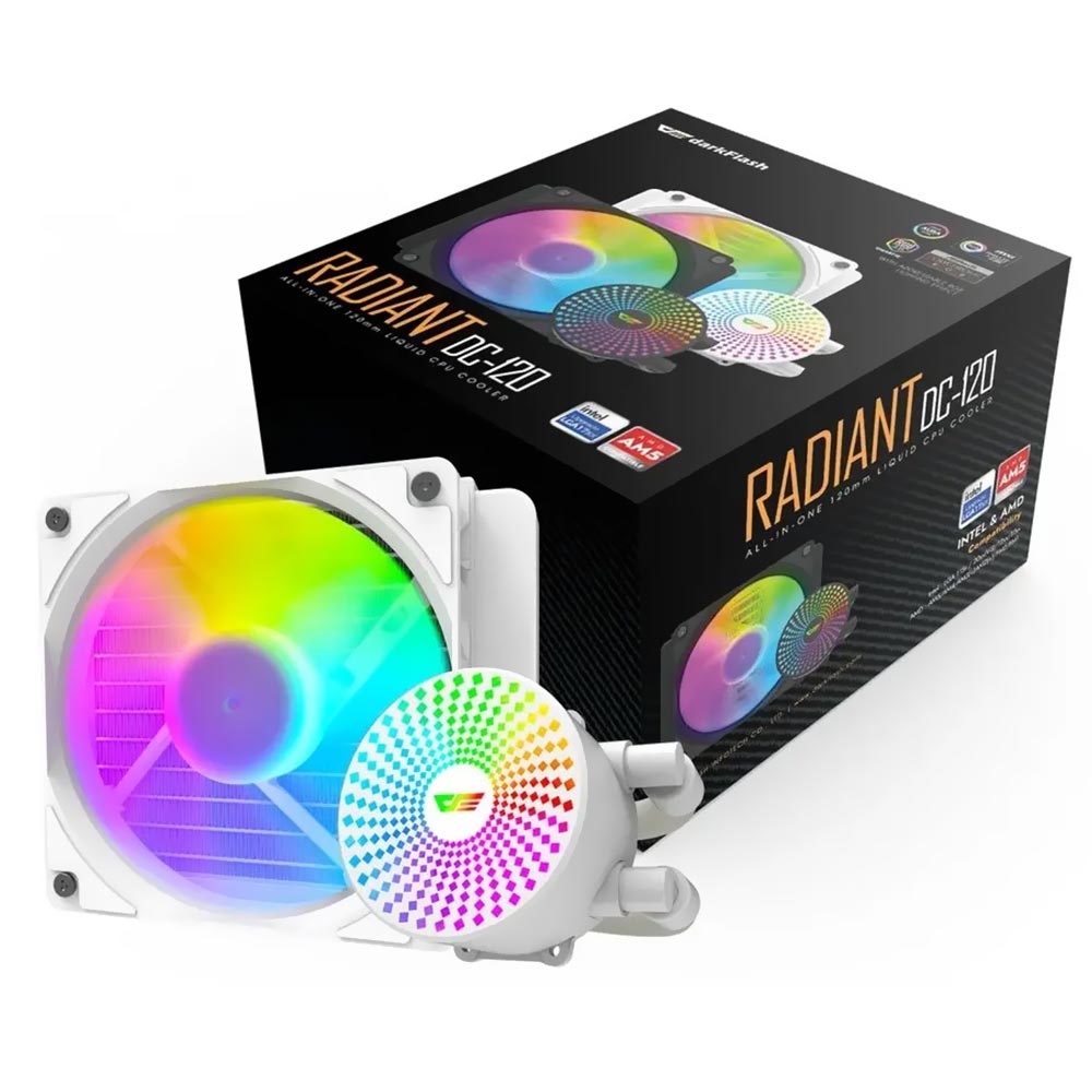 Water Cooler Para Procesador darkFlash Radiant DC-120 120MM ARGB - Blanco