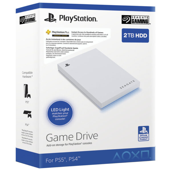 HDD Externo Seagate 2TB Game Drive PS5 / PS4 2.5" STLV2000101 - Blanco