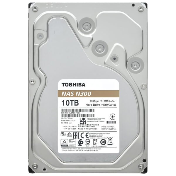 HDD Toshiba 10 TB N300 NAS 3.5" SATA 3 7200RPM - HDWG71AXZSTA