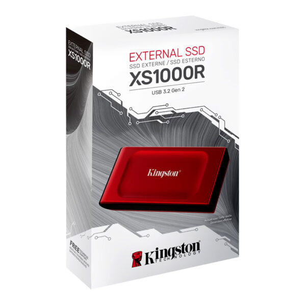 SSD Externo Kingston 1TB Portátil XS1000R - Rojo (SXS1000R/1000G)