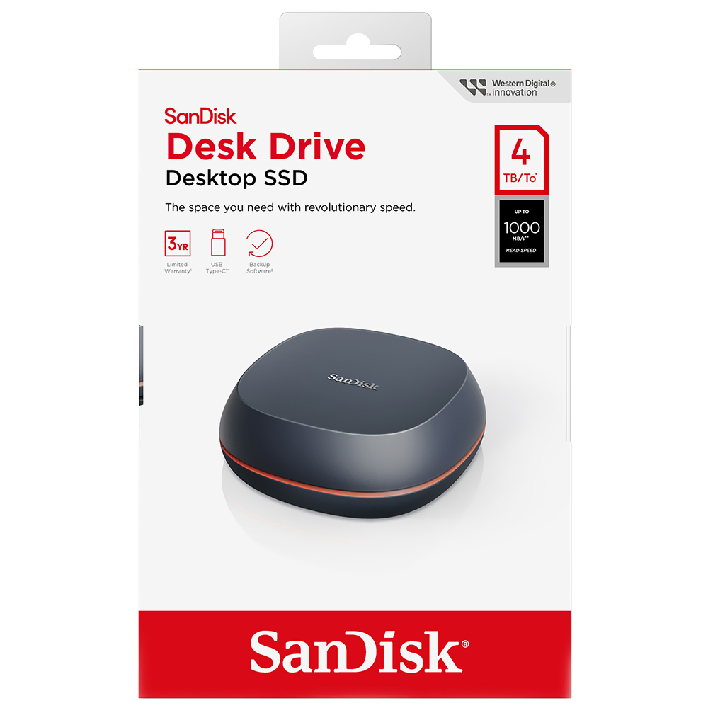 SSD Externo SanDisk 4TB Desk Drive - Negro (SDSSDT40-4T00-NA25)