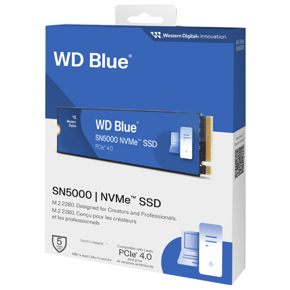 SSD Western Digital M.2 1TB Blue SN5000 NVMe - WDS100T4B0E