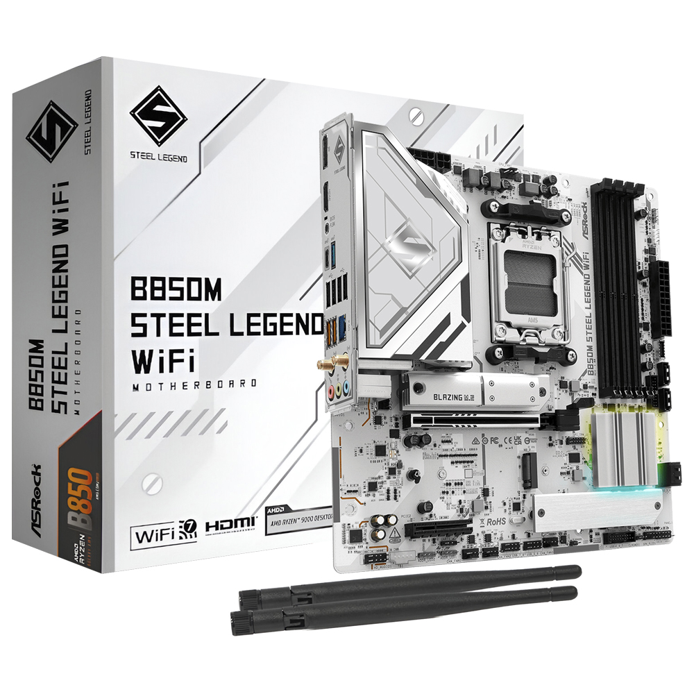 Placa Madre ASRock B850M Steel Legend Wi-Fi Socket AM5 DDR5