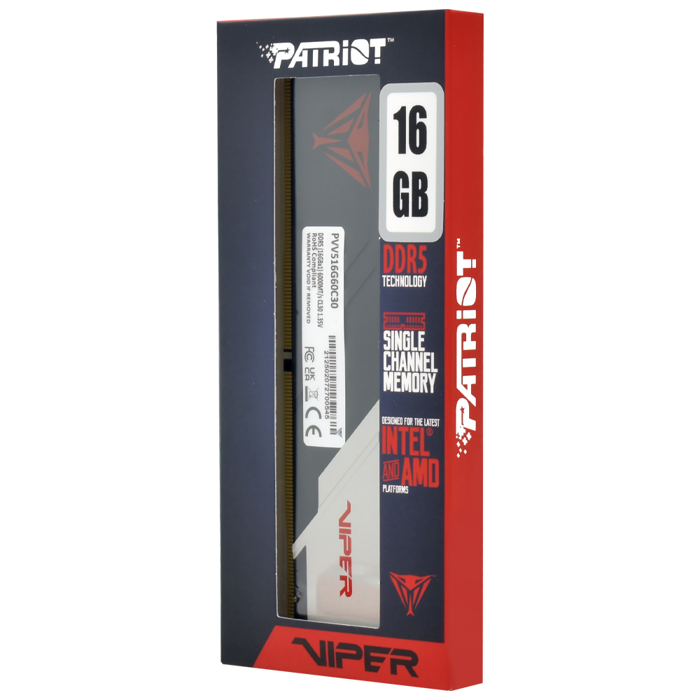 Memoria RAM Patriot Viper Venom DDR5 16GB 6000MHz Negro / Plata (PVV516G60C30)