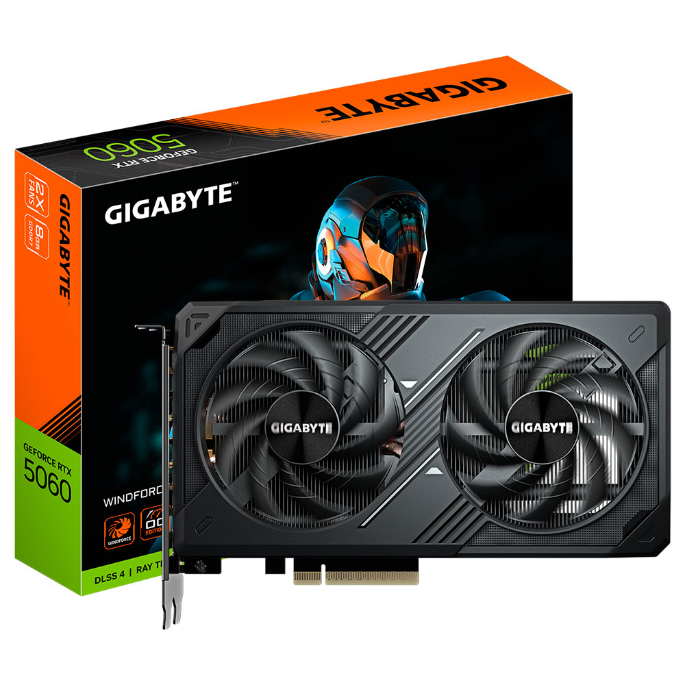 Tarjeta Gráfica Gigabyte Windforce OC 8GB GeForce RTX5060 GDDR7 GV-N5060WF2OC-8GD