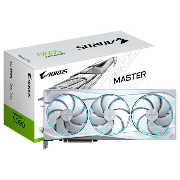 Tarjeta de Video Gigabyte AORUS Master Ice 32GB GeForce RTX5090 GDDR7 - GV-N5090AORUSM ICE-32GD
