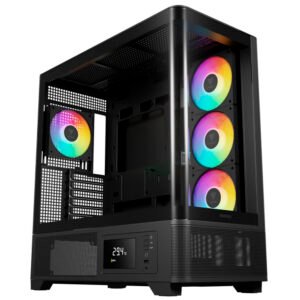 Gabinete Gamer Gamdias Aura Atlas P2 Cg Mid Tower 4 Cooler ARGB Negro