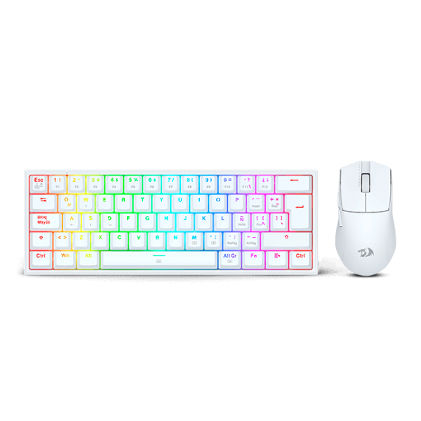 Kit Gamer Redragon S143W Teclado K617RGBW SP - Mouse M724
