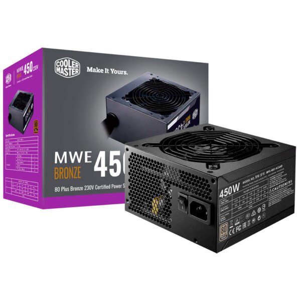 Fuente de Alimentación Cooler Master MWE 450W ATX No Modular 80 Plus Bronze - MPE-4501-ACAAB-US