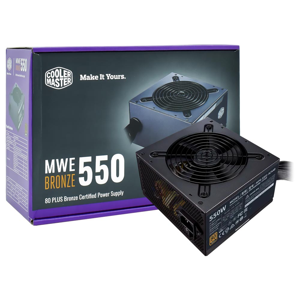 Fuente de Alimentación Cooler Master MWE 550W ATX No Modular 80 Plus Bronze - MPE-5501-ACAAB-US