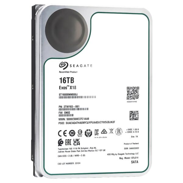HDD Seagate 16TB Exos X18 Enterprise 3.5" SATA 3 7200RPM ST16000NM000J