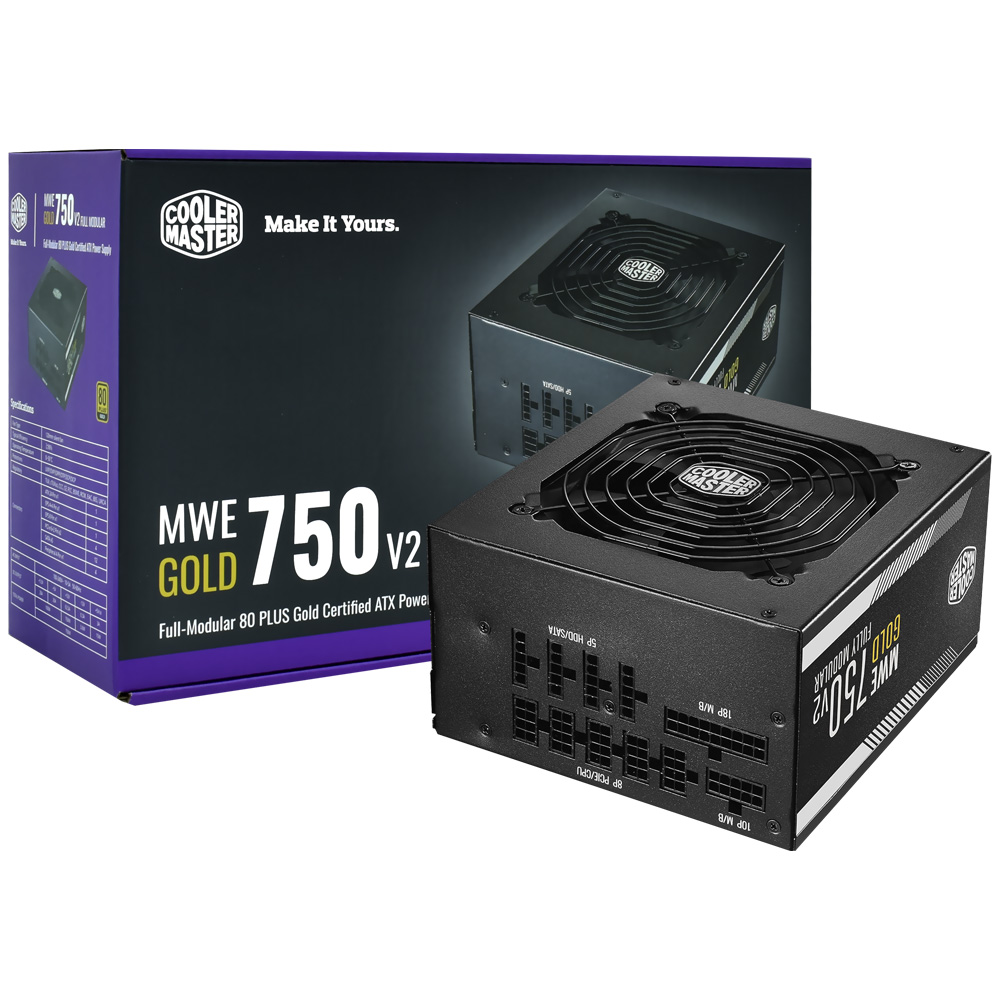 Fuente de Alimentación Cooler Master MWE V2 750W ATX Modular 80 Plus Gold - MPE-7501-AFAAG-U2