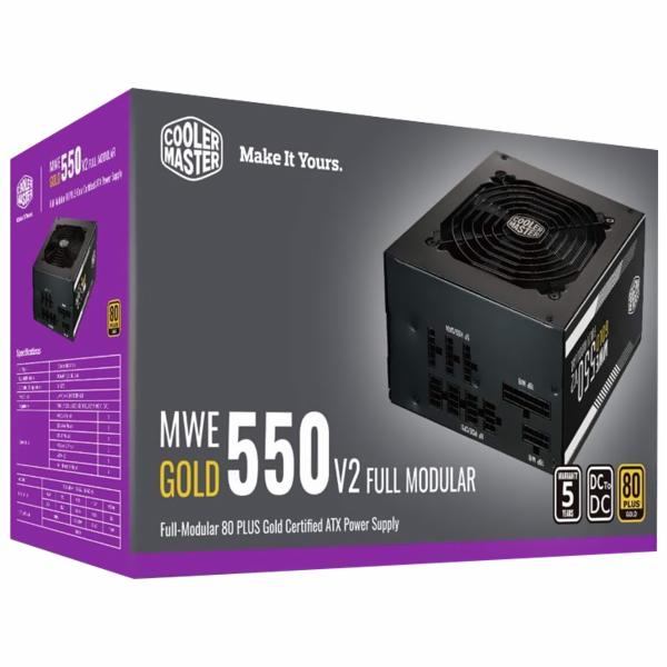 Fuente de Alimentación Cooler Master MWE V2 550W ATX Modular 80 Plus Gold - MPE-5501-AFAAG-U2